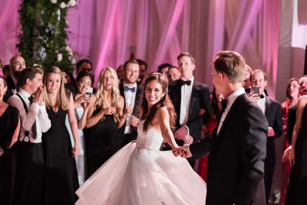 Bride and groom first dance at the Mandarin Oriental on Brickell Key