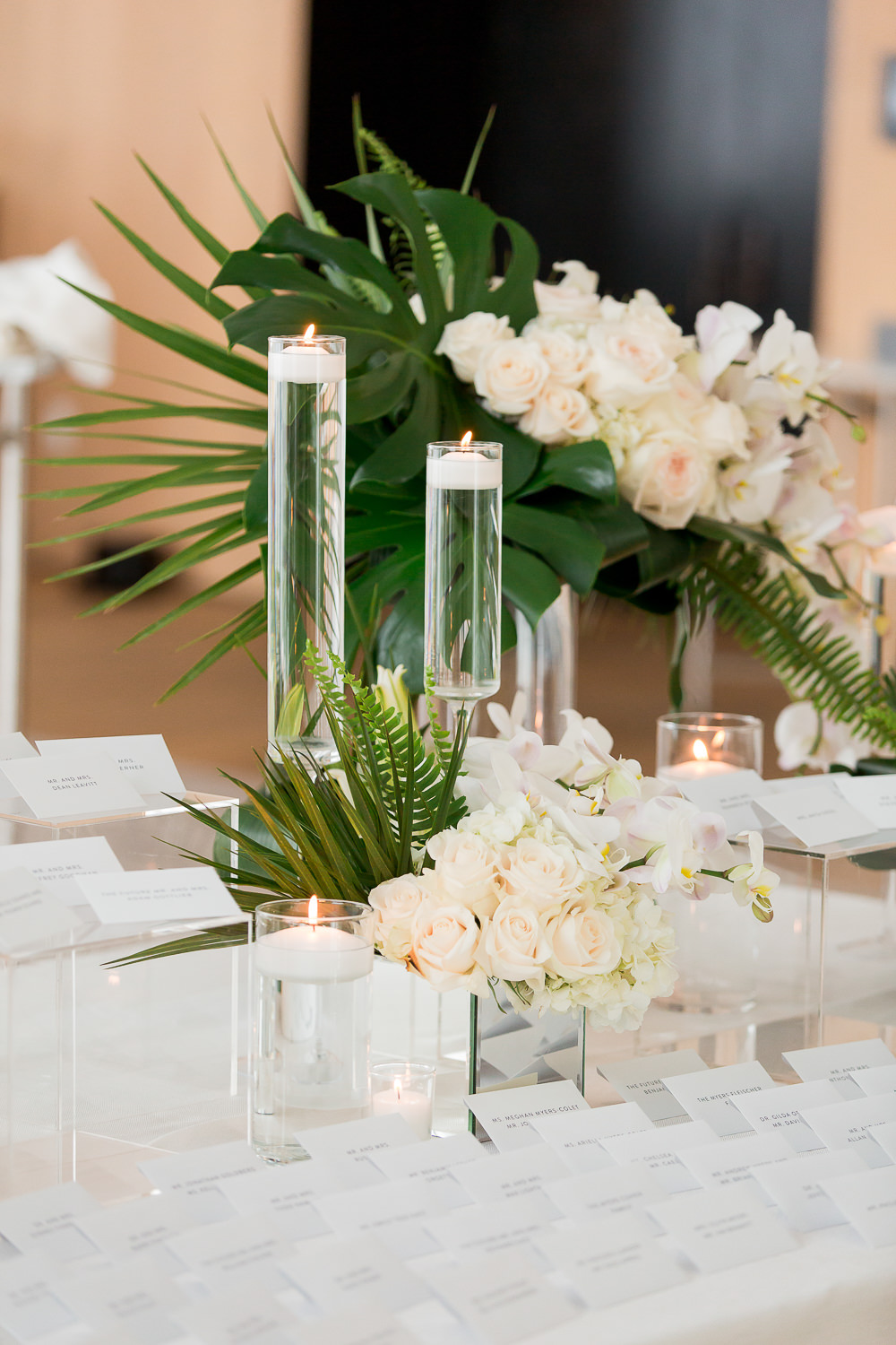 A wedding place card table at the Miami Beach Edition.