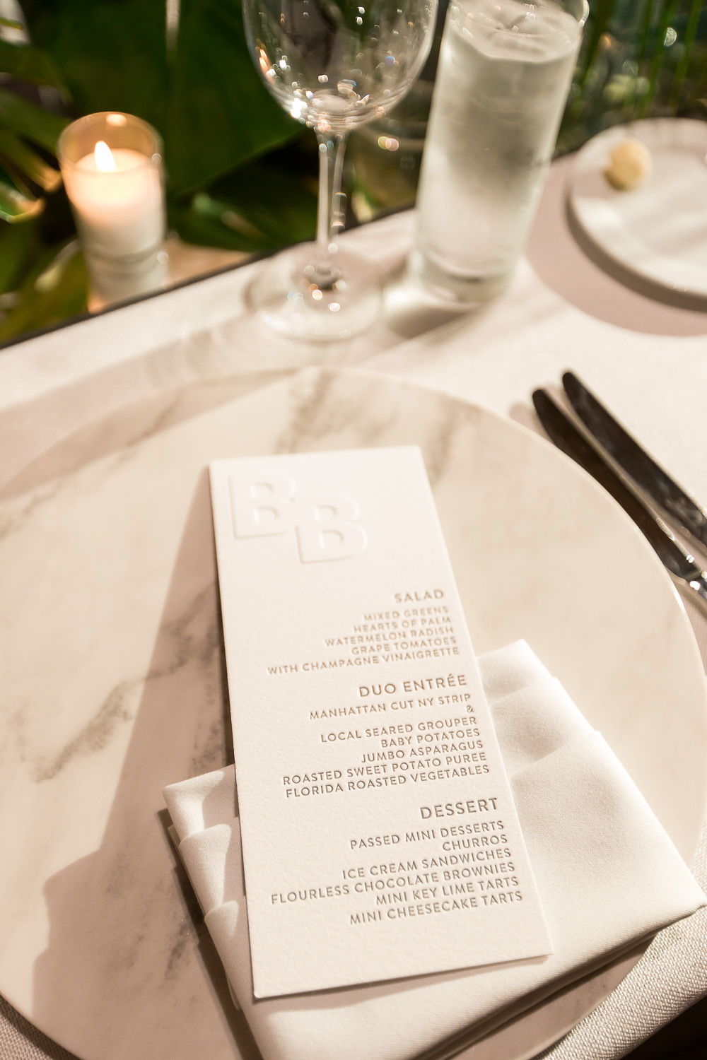 A menu card from BeSpoke designs at the Miami Beach Edition.