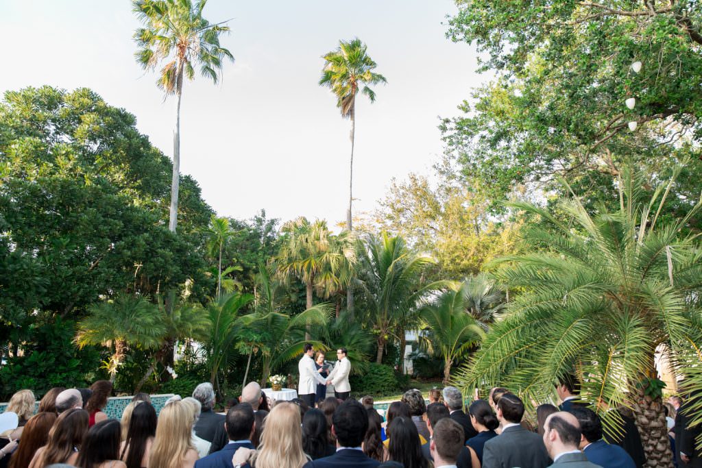 A poolside wedding ceremony in Miami.