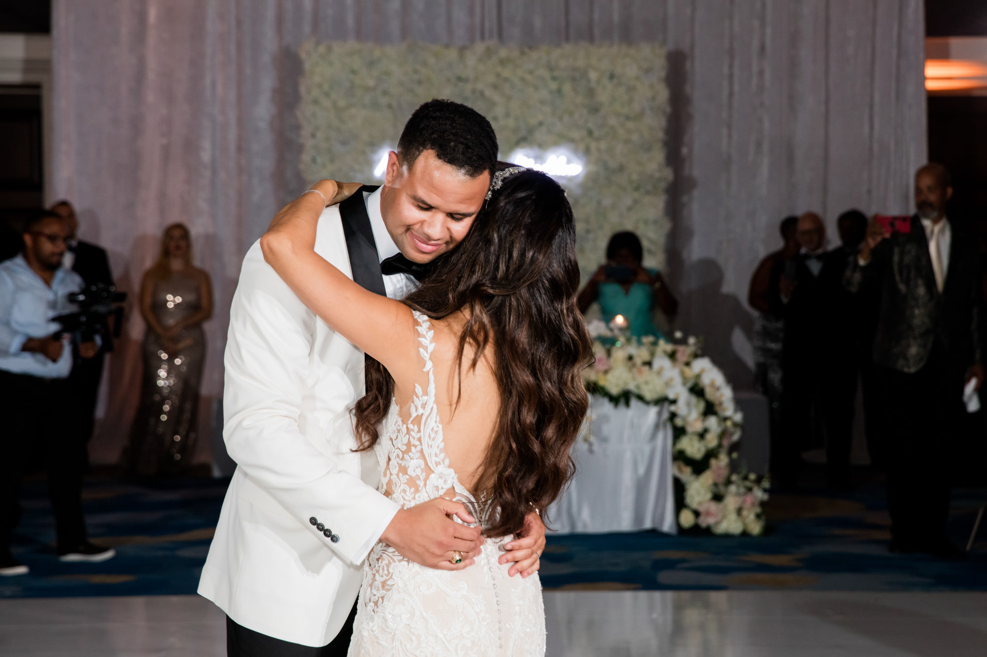 bride and groom dance together at the Ritz-Carlton Key Biscayne