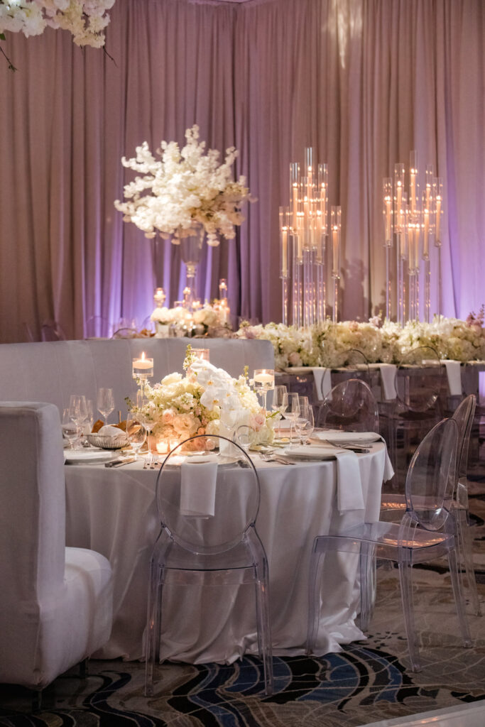 Classic place setting with charger plate, menu card, and folded napkin