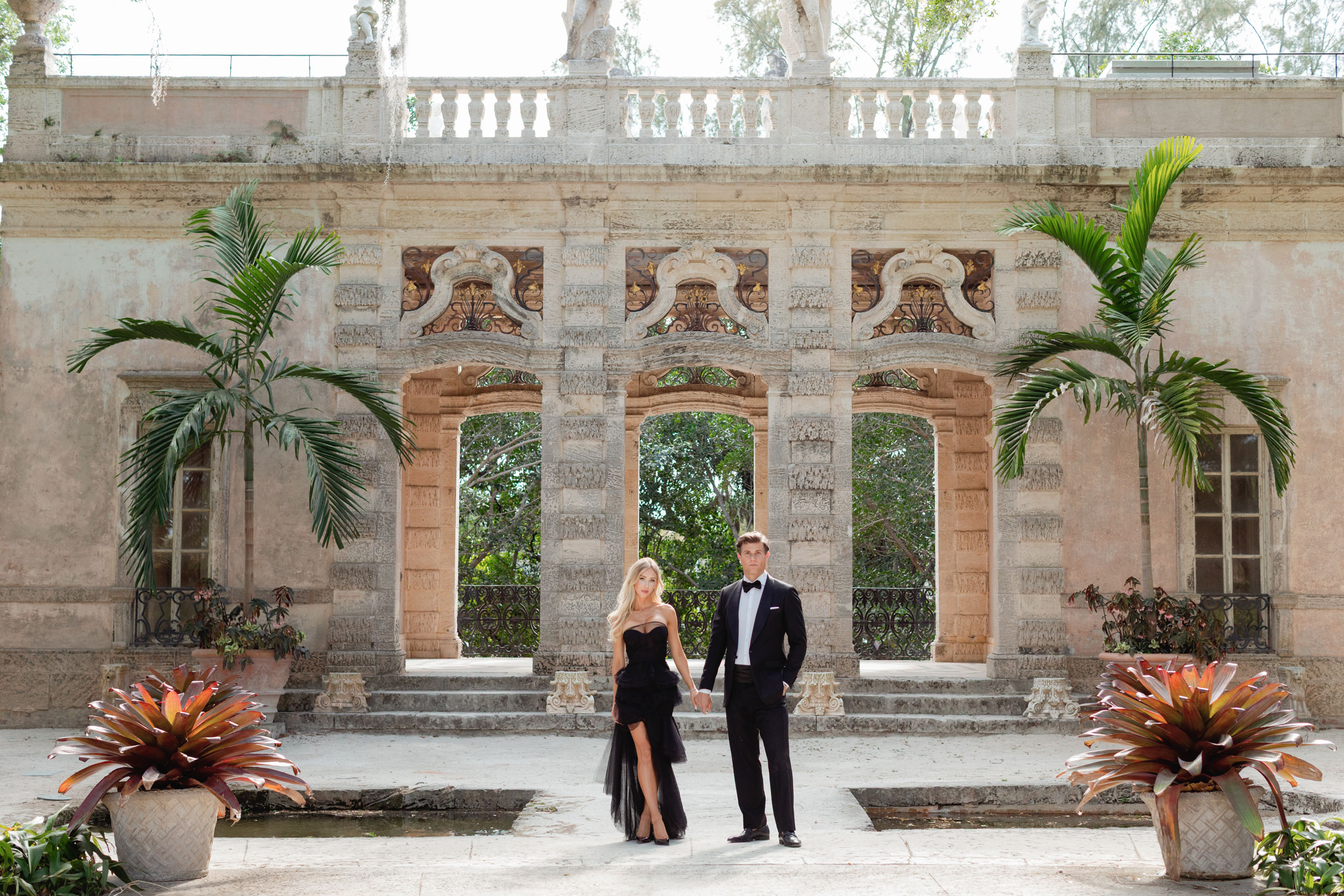 Bride and Groom at Vizcaya during their enagement session.