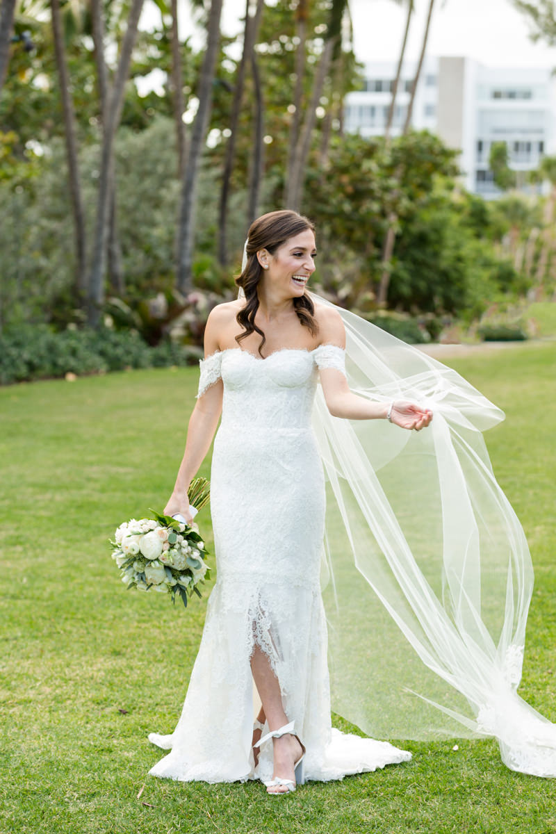 Bridal portrait at wedding at the Ritz Carlton in Key Biscayne.