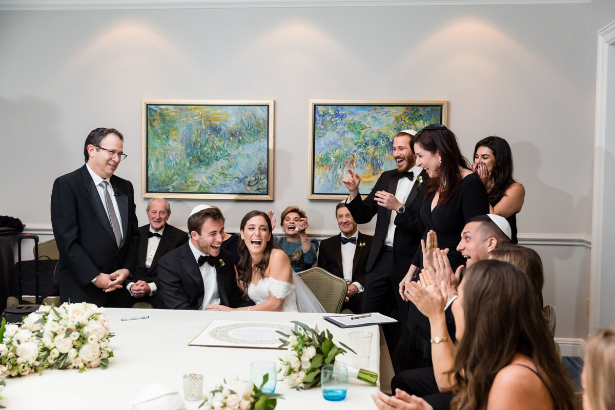 Jewish wedding ketubah signing ceremony at the Ritz Carlton in Key Biscayne.