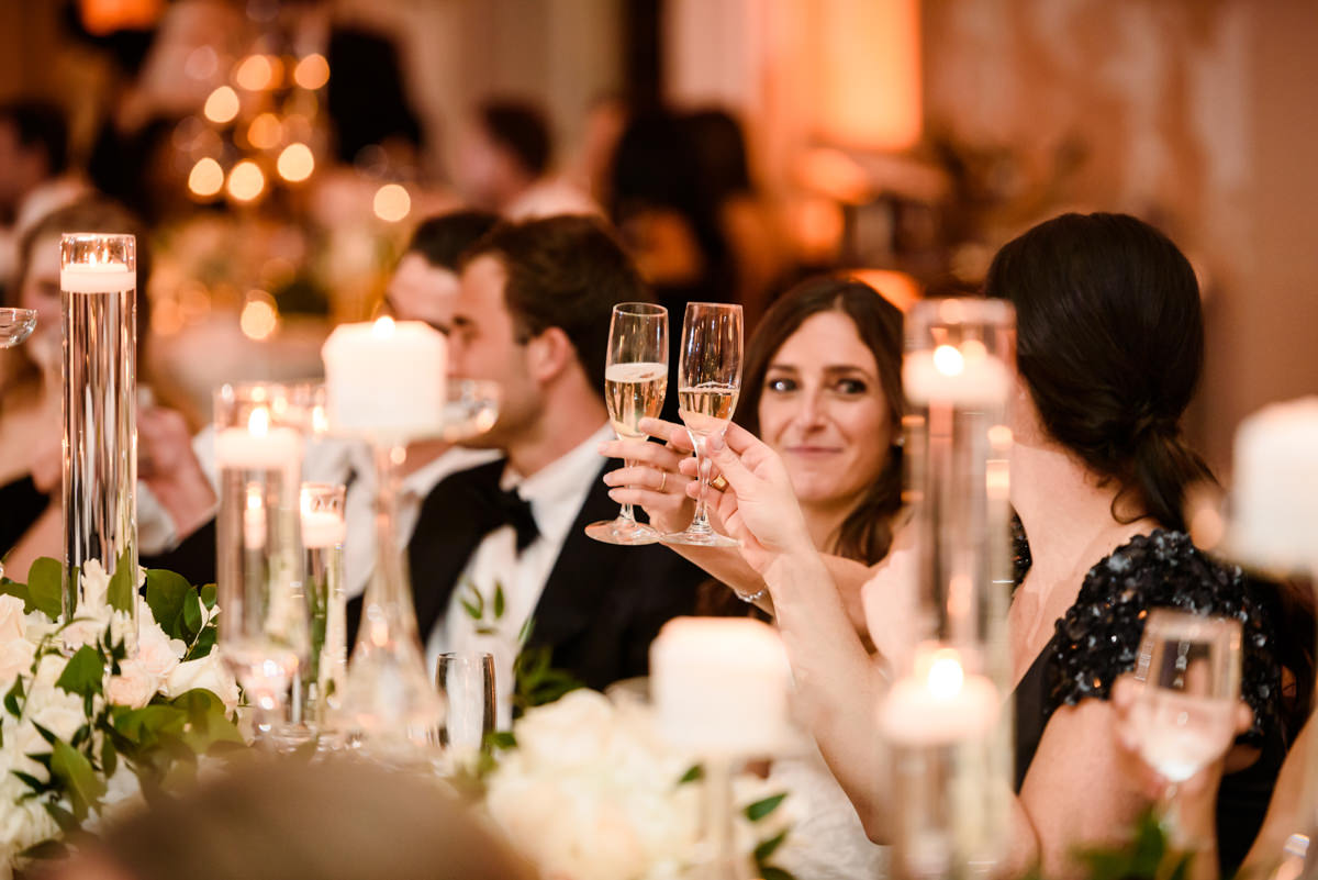 Groom gives toast to bride in the ballroom at the Ritz Carlton in Key Biscayne.