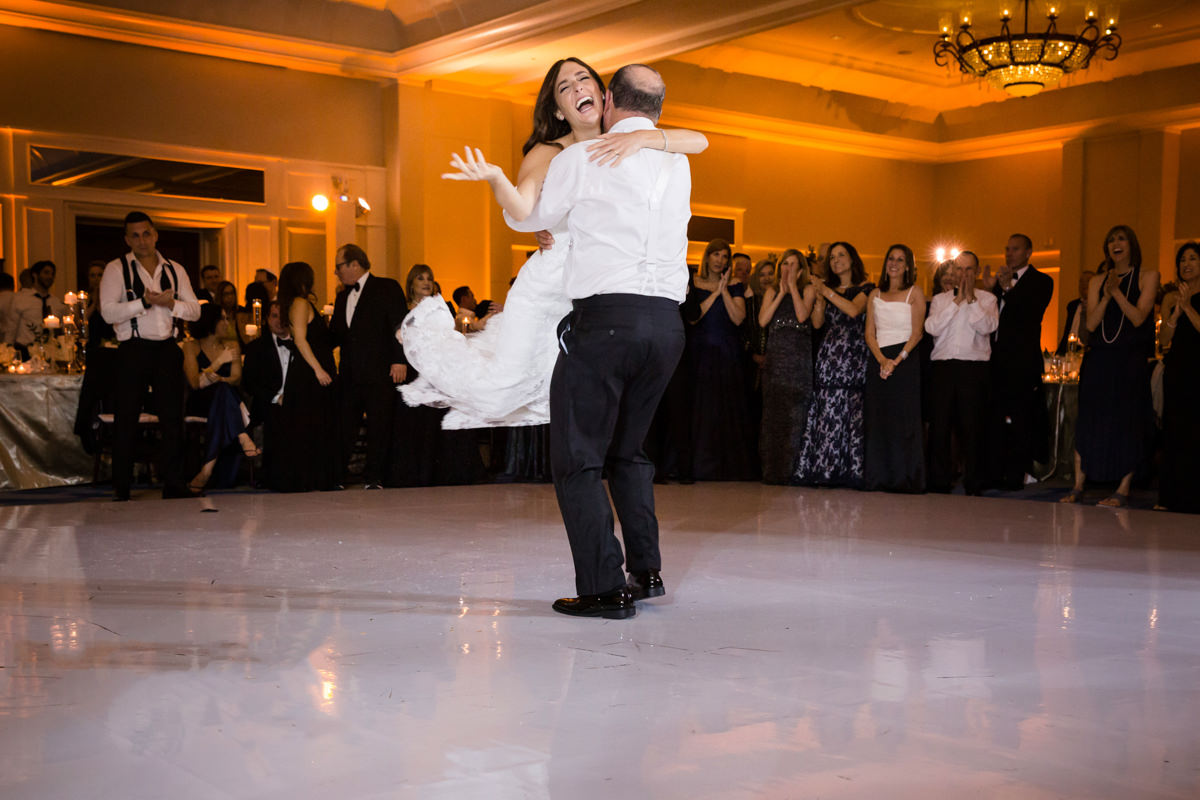 Father and daughter dance at a wedding at the Ritz Carlton in Key Biscayne.