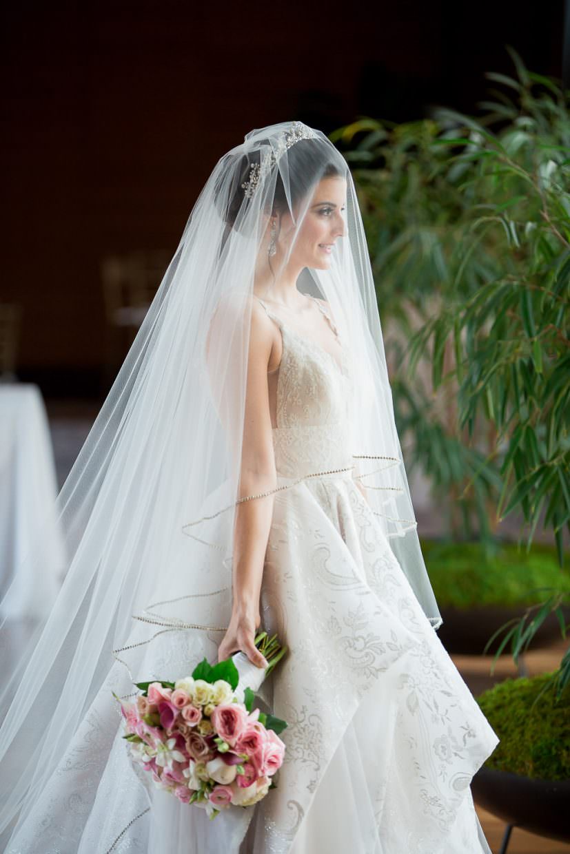 Bridal portraits in the Mandarin Oriental on Brickell Key.