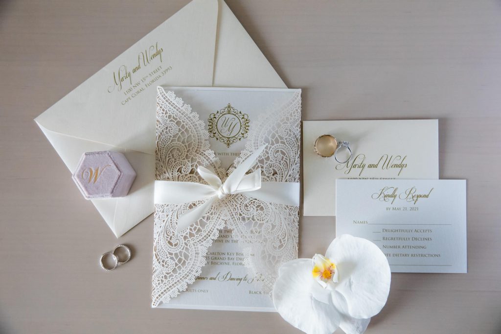stationery details for a wedding at Ritz-Carlton, Key Biscayn