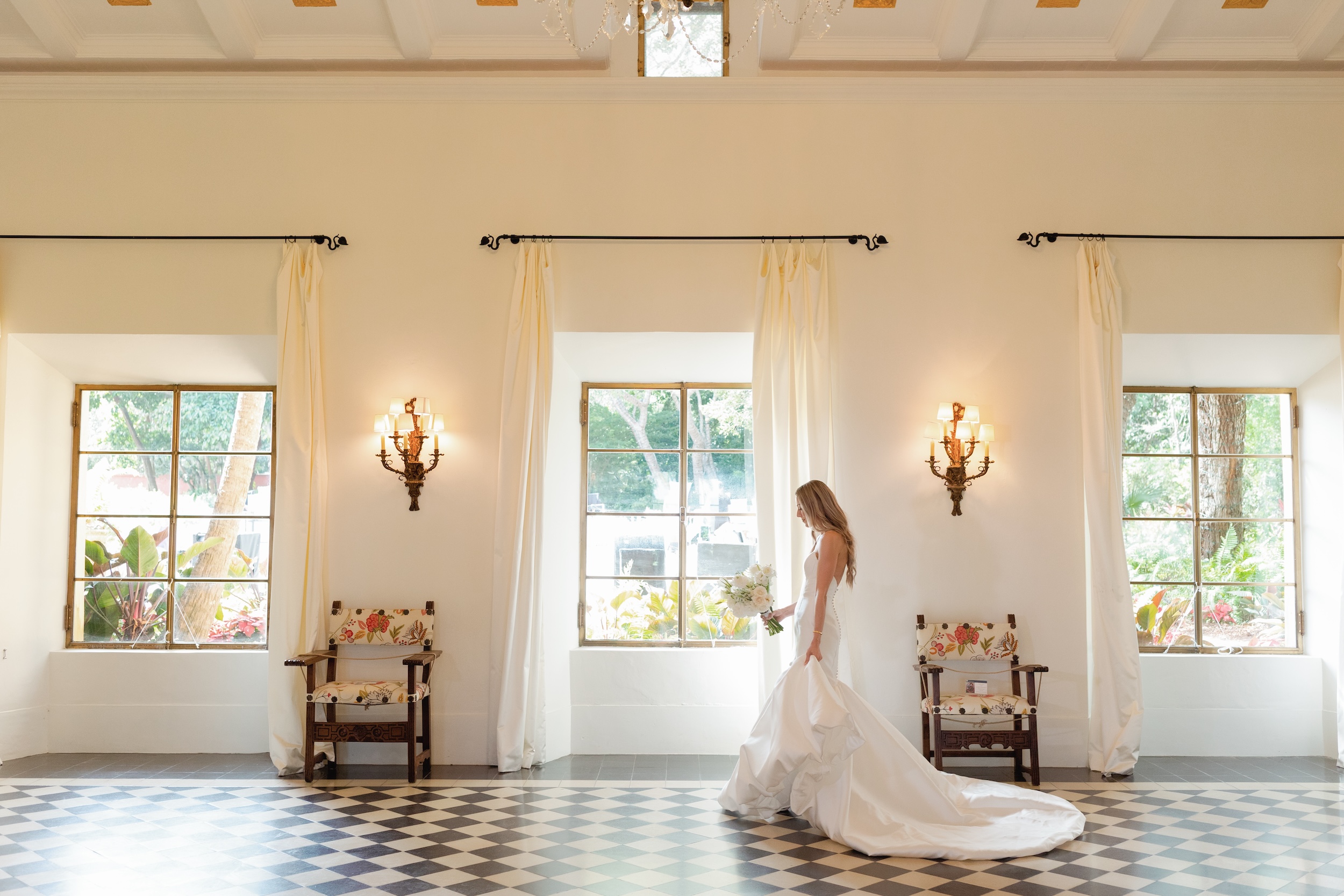 Bride Getting Ready for Ceremony at Deering Estate Wedding