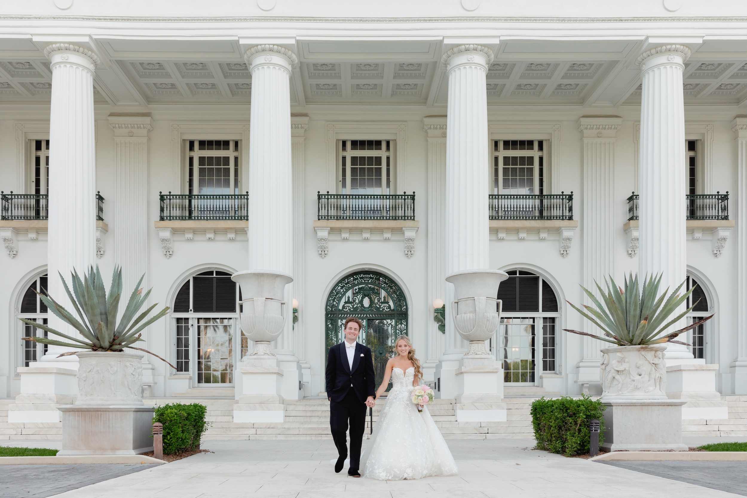Bride and Groom Wedding Photos at Whitehall Flagler Museum