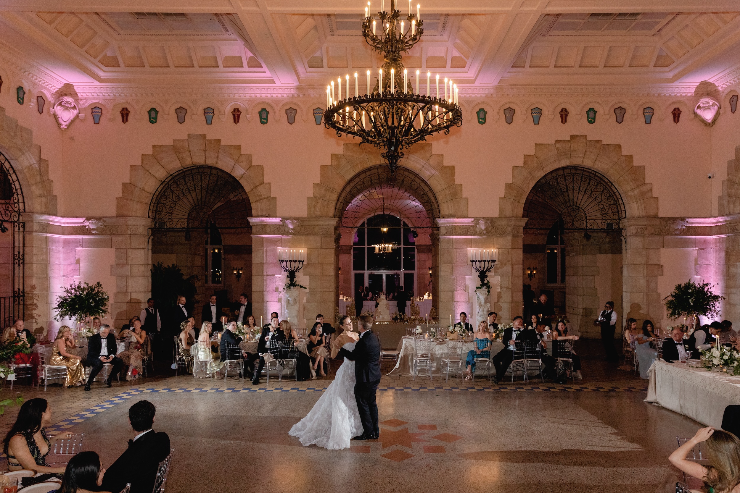 Wedding Reception in West Room at Flagler Museum Wedding