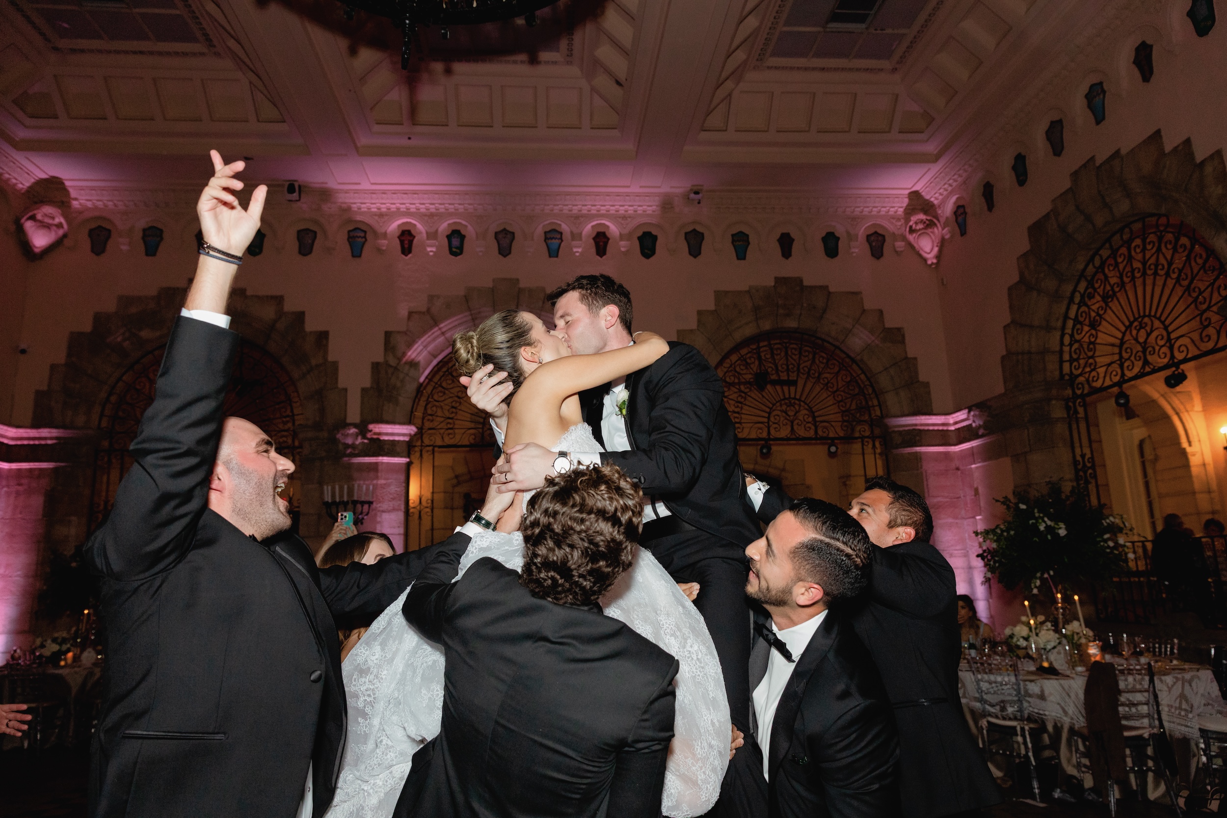 Bride and Groom on Dance Floor at Flagler Museum Palm Beach Wedding