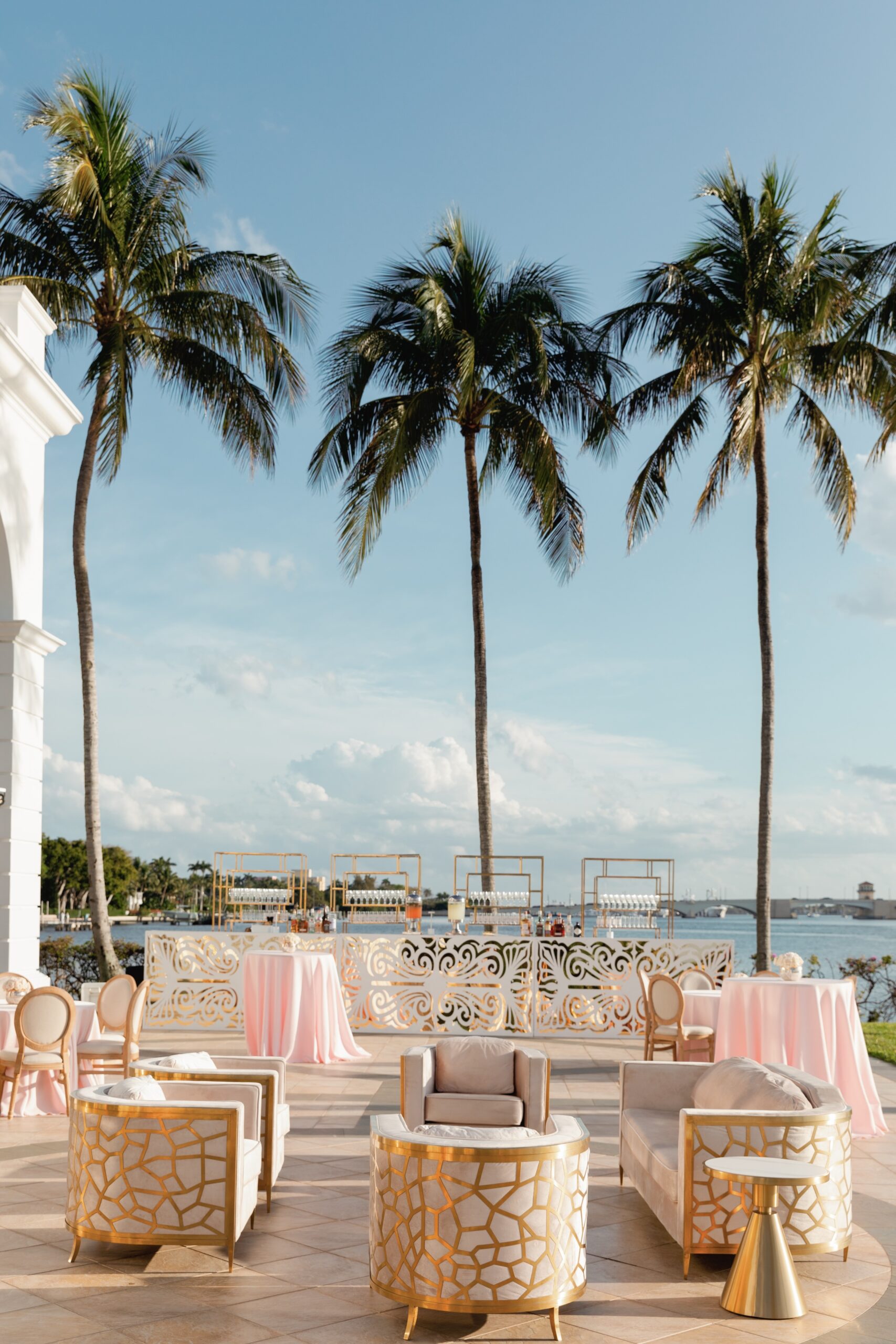 Flagler Museum Wedding Cocktail Hour on Terrace