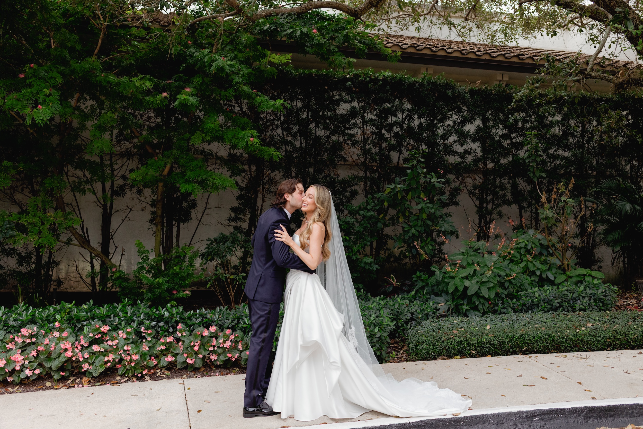 Bride and Groom First Look at Addison Reserve Country Club Wedding