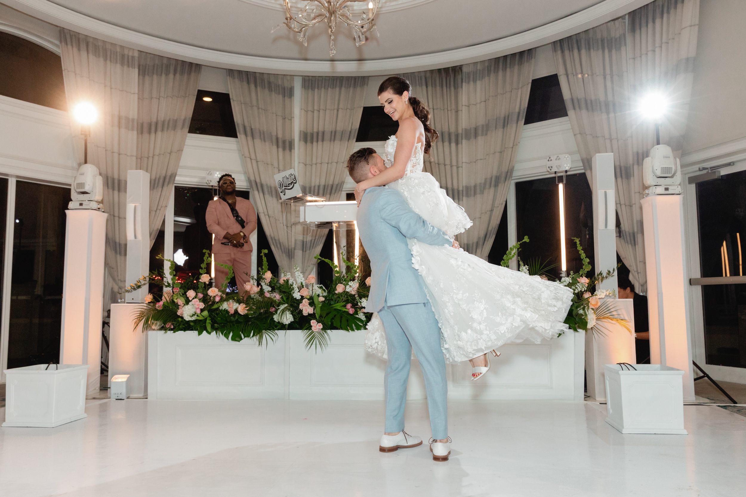 Bride and Groom on Dance Floor at EAU Palm Beach Wedding