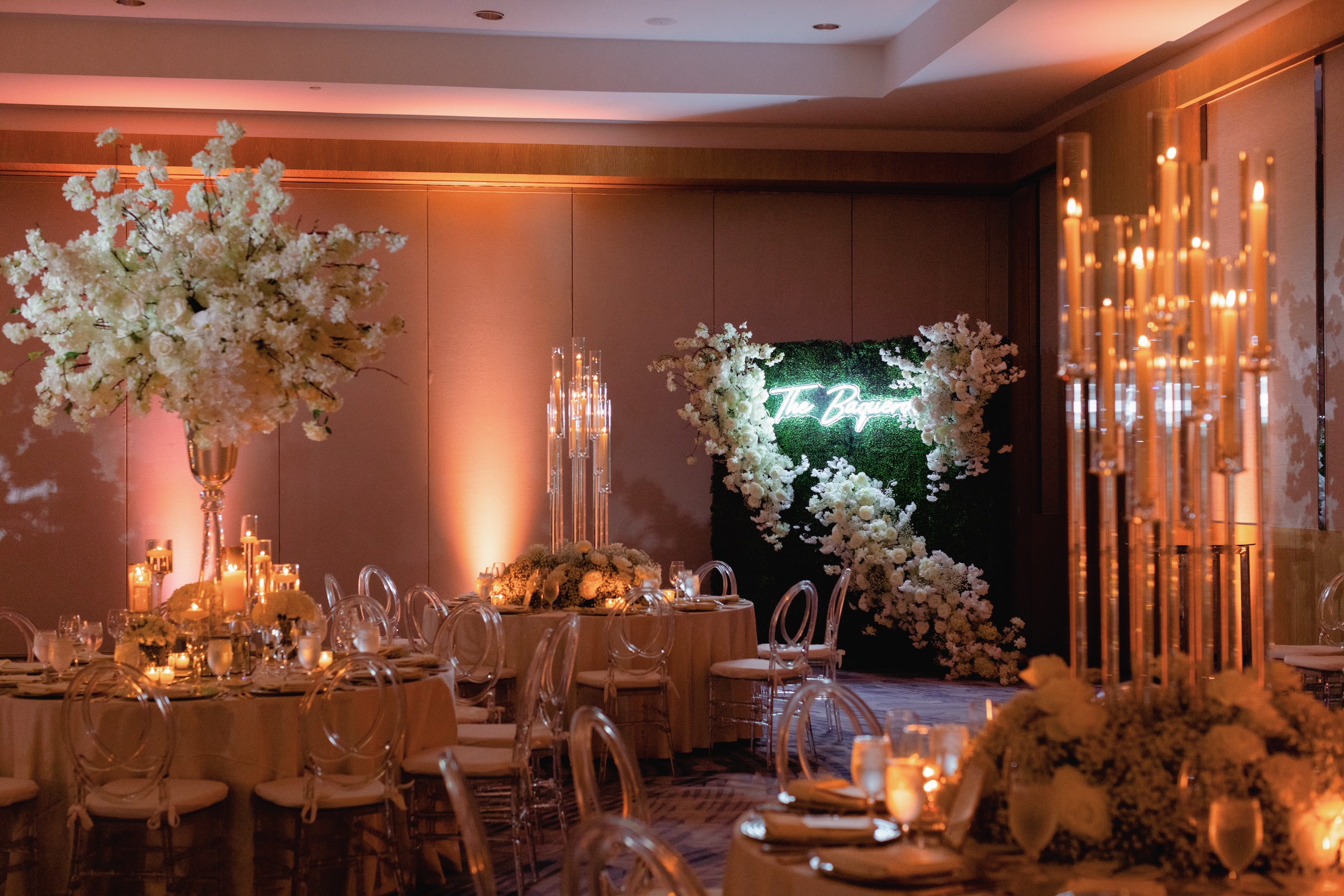 Indoor Wedding Reception at Grand Ballroom of Ritz Carlton Fort Lauderdale